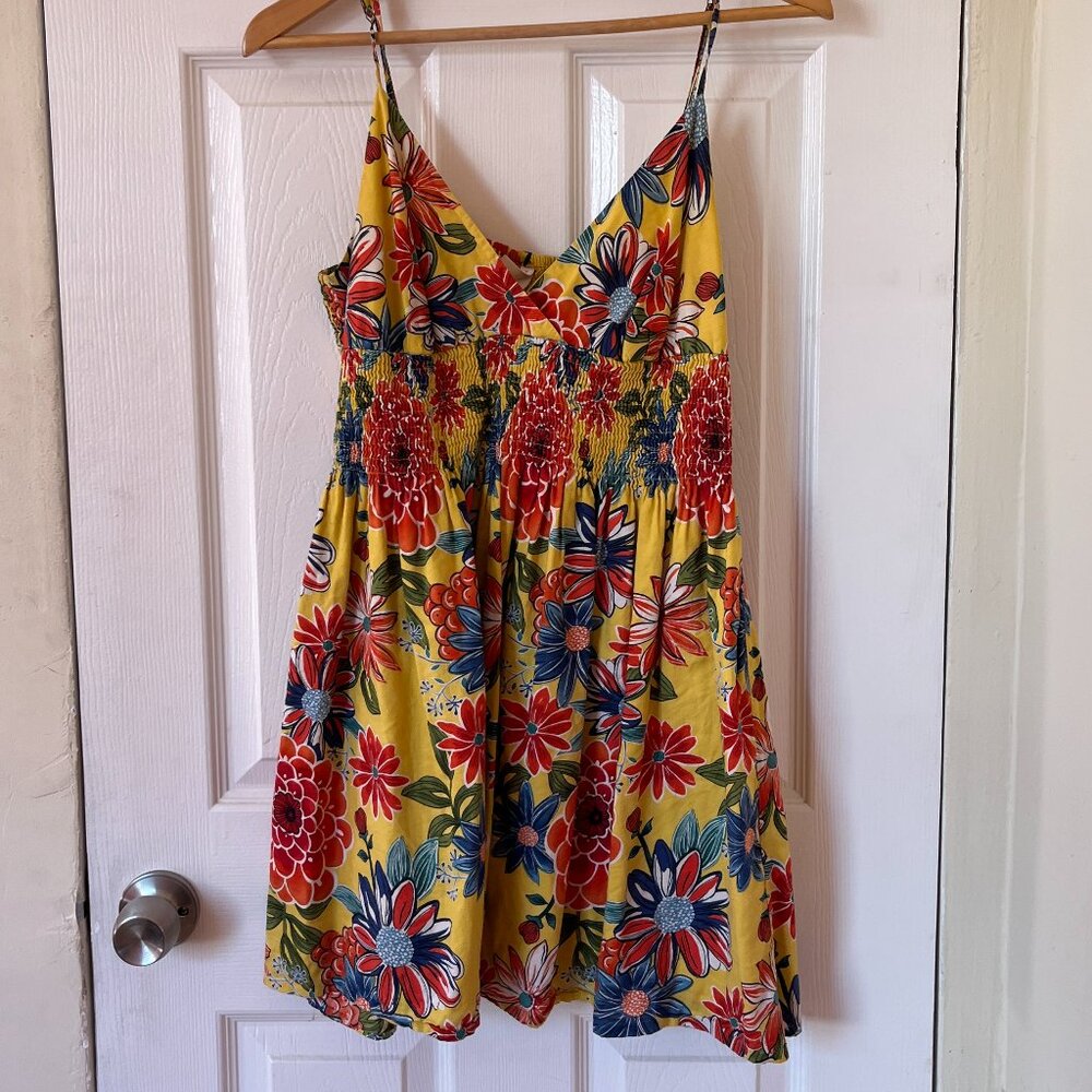 Xhilaration Yellow Floral Mini Dress